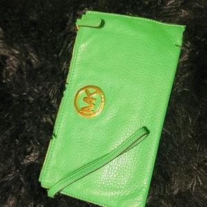 Authentic Lime Green Michael Kors Wristlet